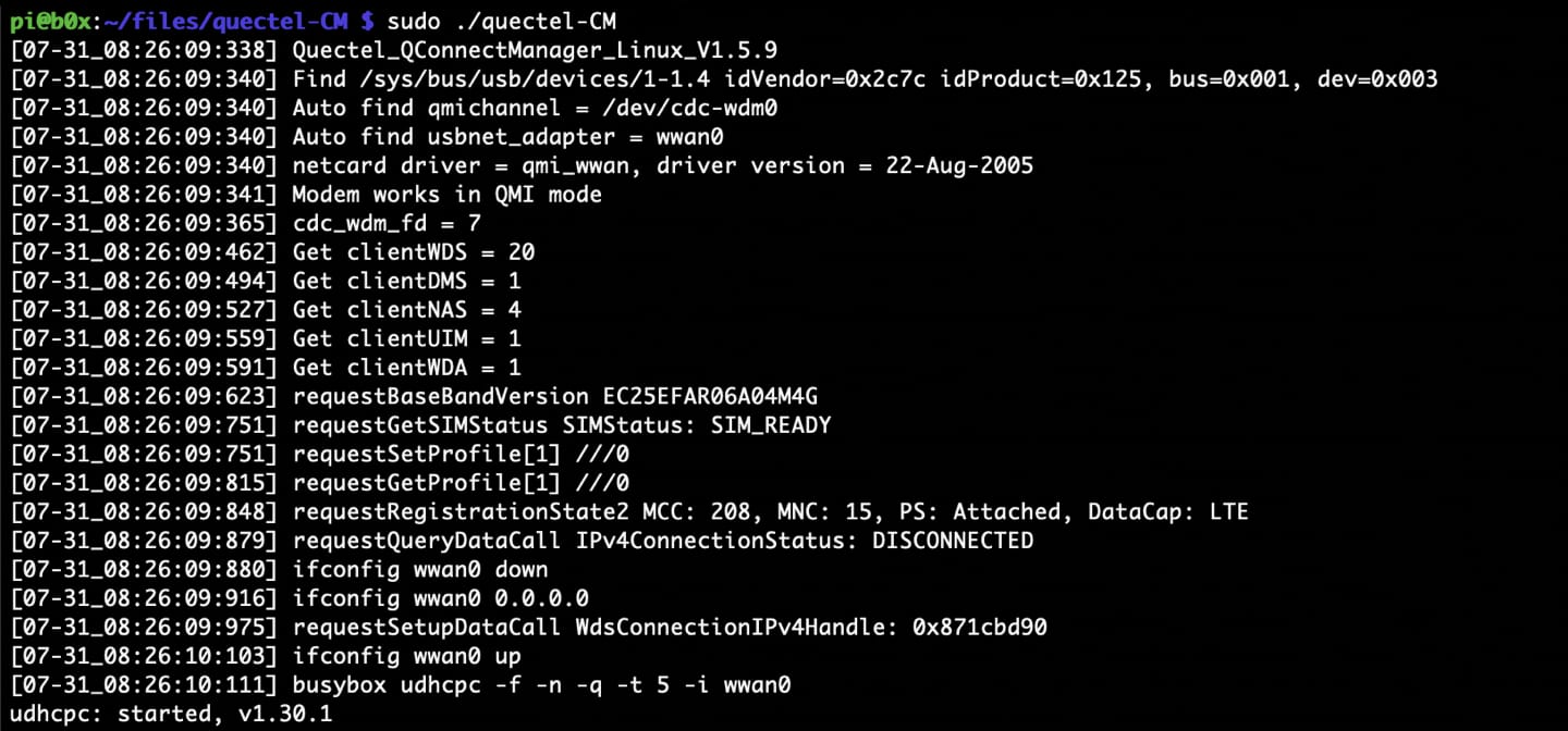 lte base hat quectel cm