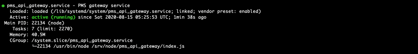 systemctl status pms_api_gateway.service