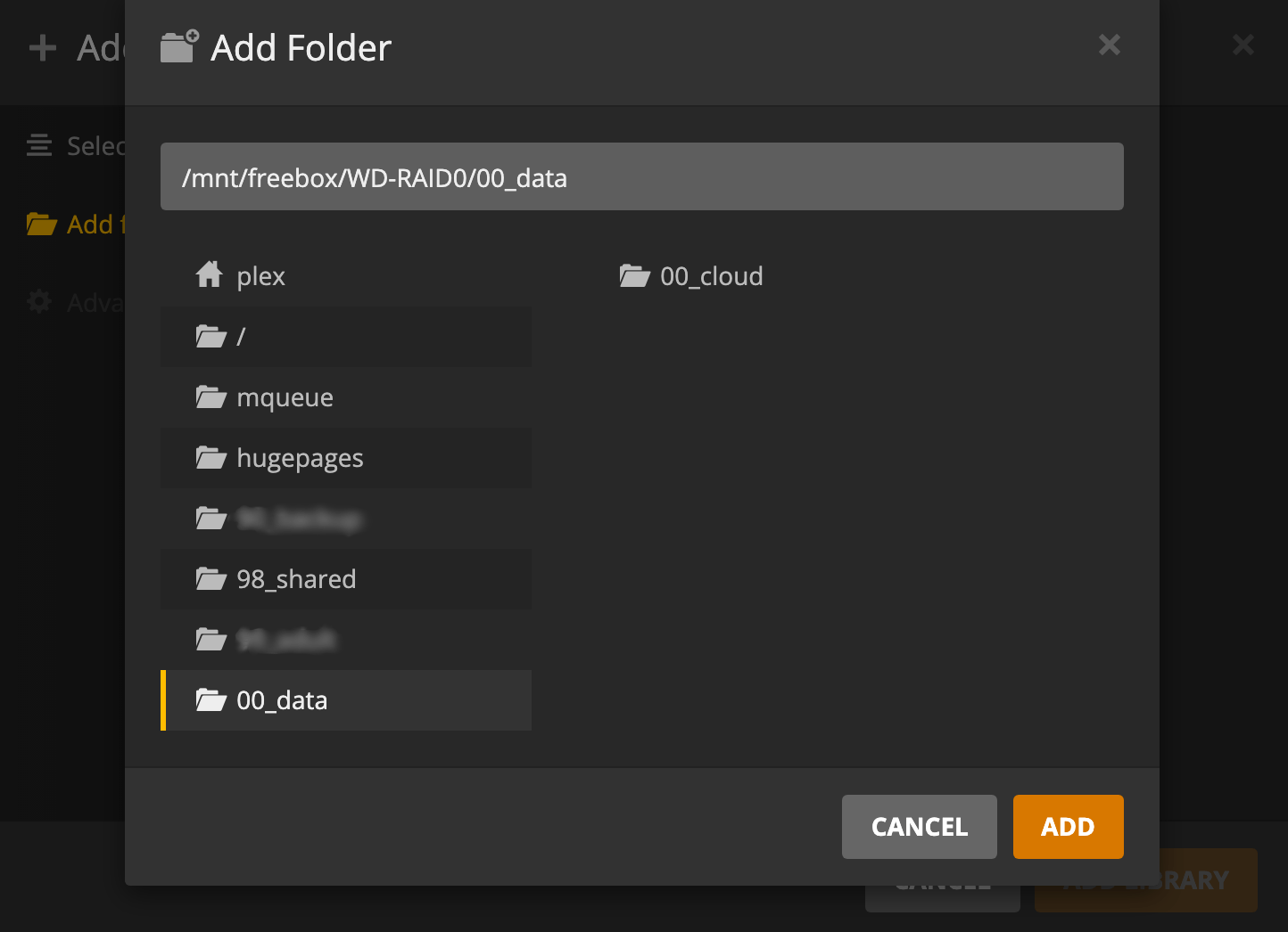 First select add library in the left-hand side column