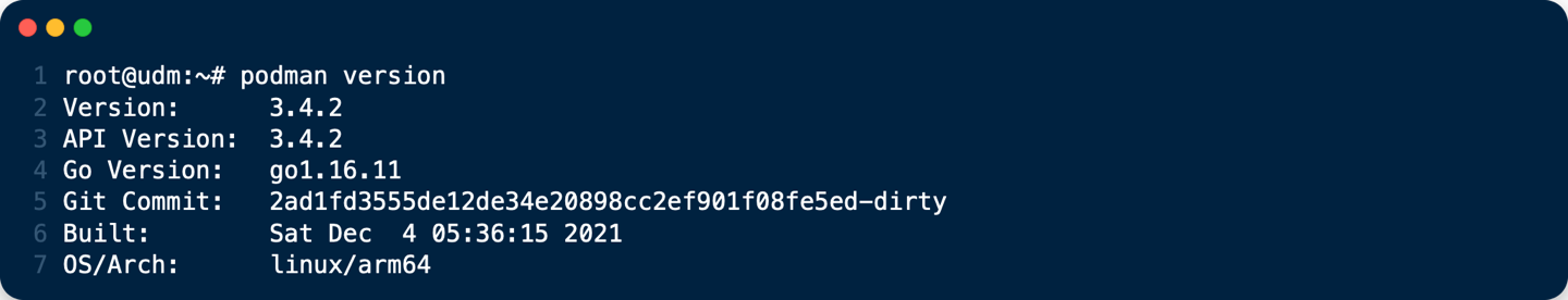 podman version